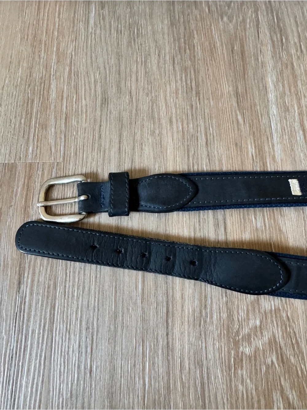 Made in USA Navy Nautical Signal Flag Leather & Canvas Belt Size 40 solid Brass